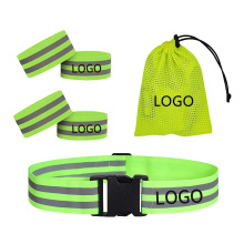 RTS High Visibility Reflective Safety Belt Set Elastic Wrist Arm Ankle Leg Band Adjustable Size Custom Logo